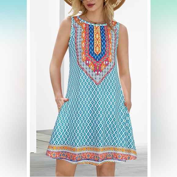 Colorful Sleeveless Dress - Picture 1 of 6